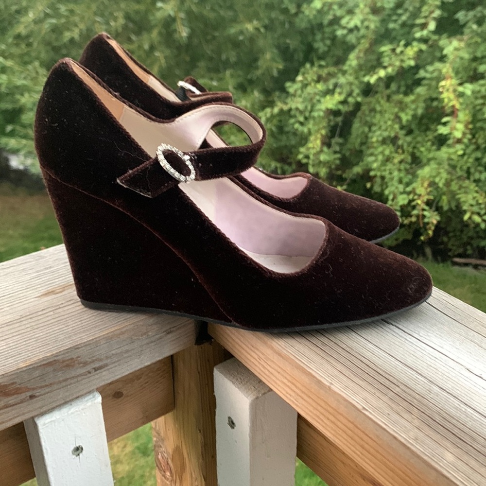 Penny ❤️ Kenny suede Mary Jane wedges